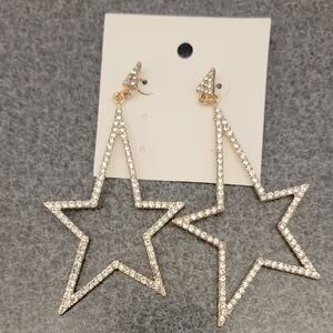 Gold Star Dangle Earrings